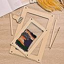 American-Elm Set of 2 Weaving Looms Weaving Needle Wooden DIY Weaving Loom for Kids, Adult Multi-Craft Knitting Looms for Beginners