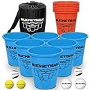 BucketBall - Beach Edition Combo Pack - Ultimate Beach, Poolside, Yard, Backyard, Camping, Tailgate, Outdoor Toy Game - Includes 12 BucketBall Buckets, 6 Game Balls, Tote Bag, Instructions