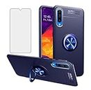 Asuwish Phone Case for Samsung Galaxy A50 A50S A30S with Screen Protector Cover and Ring Holder Stand Hybrid Protective Cell Accessories Glaxay A 50 50S 30S Gaxaly S50 50A SM A505G Women Men Blue