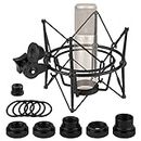 Geekria for Creators Microphone Shock Mount Compatible with Rode NT-USB, NT1-A, NT2-A, NT1000, NT2000, Procaster, K2, Mic Anti-Vibration Suspension Adapter Clamp Mic Holder Clip (Black/Metal)