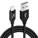 Wayona Nylon Braided 6Ft Usb Data Sync And Charging Cable For Iphones, Ipad Air, Ipad Mini, Ipod Nano And Ipod Touch (6Ft, Black)