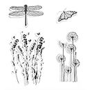 Healifty Clear Butterfly Stamps Silicone Stamps Decorative Flower Stamps for Card Making DIY Scrapbooking Photo Album Diary Decoration
