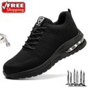 Mens Construction Safety Steel Toe Work Boots Indestructible  Protective shoes