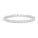 PAVOI 14K Gold Plated Cubic Zirconia Classic Tennis Bracelet | White Gold Bracelets for Women | 3mm CZ, 6.5 Inches