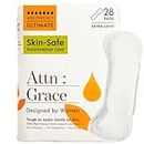 Attn: Grace Ultimate Incontinence Pads for Women (28-Pack) - Discreet High Absorbency Sensitive Skin Protection | Heavy Bladder Leaks or Postpartum | 100% Breathable & Plant-Based