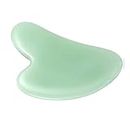 Gua Sha Stone Massage Tool Jade Neck Beauty Slimming Massager for Spa Skin Caring Pain Relief Tool, Face Body Heart Shape (Green 1)