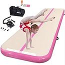 Inflatable Gymnastics Mat Tumbling Mat 10 ft 6.6 ft 13ft 16ft 20ft 4inch Thick Tumble Track Air Mat for Gymnastics For Home Kids Tumble Training Gymnastics/Yoga/Water/Dance(3m,pink)