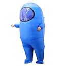 Amon Us Inflatable Costume for Adult Funny Halloween Spacesuit Costume Astronaut Figures for Adult Game Fans(Blue)