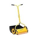 UGAOO Push Manual Lawn Mower with Grass Catcher | 16-Inch Reel Mower with 0.5 to 1.5 Inch Height Adjustable | 6 Blade Heavy Duty Grass Cutter with Resharpable Blades for Home, Garden and Yard (Yellow)