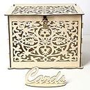 TuToy Diy Wedding Gift Card Box Wooden Money Storage With Lock Decor Supplies - L