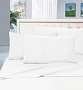 Elegant Comfort Best, Softest, Coziest Bed Sheets Ever! Sale Today Only 1800 Series Brushed Luxury Wrinkle Resistant 4-Piece Bed Sheet Sets - Deep Pocket, King, White