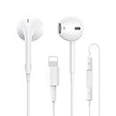 For iPhone Headphones, [Apple Mfi Certified] Wired In-Ear Earphone Built-in Mic and Volume Control Noise Canceling Wired Earbuds, Lightning Earphone Compatible with iPhone 14 Pro/14/13/12/SE/11/X/8/7