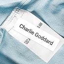 96 x No Iron 2 Sizes Personalised Stick On Waterproof Washable Name Labels Great for Clothes, Toiletries, Care Homes, School Uniform, Equipment. School, Nursery, Day Care, Hospital - White (SFP)