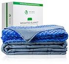 Weighted Blanket Adult Size 6.8kg: Fall Asleep Faster Adult Weighted Anxiety Blanket with All Season Use Removable Washable Cover, Strong 300 TC Cotton Shell Gravity Weighted Blankets (122x183cm)