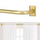 Goldene Gardinenstangen, goldene Gardinenstangen für Fenster 71.1 bis 121.9 cm, verstellbare Verdunkelungsvorhangstange, 2.5 cm Durchmesser, Fenstervorhangstange,121.9 cm, B Gold gebürstet