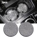 2Pcs Car Interior White Bling Cup Holder Insert Coaster Mat For Car Accessories