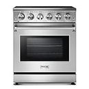 Thor Kitchen 30 in. Freestanding Electric Range HRE3001 Kitchen Stove with Convection Oven, 4.55 Cu. Ft. Capacity, 5 Heating Elements, Smooth Top,in Stainless Steel