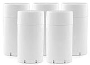 (5 Pcs, White) - Hustar 15ml Empty Refillable Deodorant Container Plastic Lip Balm Tubes Containers Lip Gloss Containers Holders 5 Pcs White