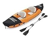 Hydro Force Lite-Rapid Kayak, 2-Person Inflatable Kayak, Includes Pump, Oars and Detachable Seat, Orange