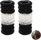 10/5Hair Bobble Spiral Coil Elastic Tie Wired Bands Stretchy Plastic Tangle Free