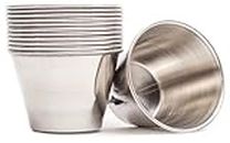 Dynore Stainless Steel Sauce Cup/Chutney Cup/Chips Dip Cup- Set of 12-75 ml