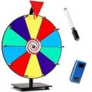 12 Inch Heavy Duty Spinning Prize Wheel - 10 Slots Color Tabletop Roulette Spinner of Fortune Spin The with Dry Erase Marker and Eraser Win Game for Trade Show, Carnival