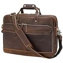 Tiding 17 Inch Leather Briefcase Laptop Messenger Bag for Men Large Office Business Travel Shoulder Bag