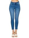 wax jean Women's Butt I Love You Basic Five Pocket Push-Up Skinny Denim Jeans, Medium Denim, 7