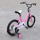 Fetcoi 16-Zoll-Kinderfahrrad mit rutschfesten Stützrädern für Jungen und Mädchen ab 4-8 Jahren Abnehmbare Stützräder für Kinderfahrräder (Rosa)