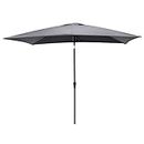 C-Hopetree Rectangular Outdoor Patio Market Umbrella with Tilt 6.5 x 10 ft - Anthracite