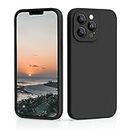 CALOOP Liquid Silicone Case Designed for iPhone 13 Pro Max Case, Individual Protection for Each Lens Full Body Covered Thickened Rubber Shockproof Phone Case, 6.7 inch(Black)
