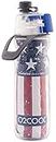 O2COOL Mist 'N Sip Misting Water Bottle 2-in-1 Mist And Sip Function With No Leak Pull Top Spout (Patriot)