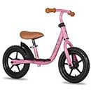 JOYSTAR 10 Inch Kids Balance Bike for 2 3 4 Boys Girls with Footrest 10" Glider Slider Bikes No Pedals Bikes for 18 Months 2 3 4 Years Children Birthday Gifts Pink
