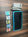 Nintendo "New" 2DS XL Console Black & Turquoise w/ Charger/Games(USA)