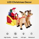 Christmas Inflatable Santa Claus On Sleigh Yard Decorations LED Light Blow Up