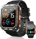Military Smart Watch for Men Blood Pressure Heart Rate Monitor Fitness Tracker