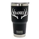 Personalized ANTLERS Hunting, Hunter Outdoor Gift - Laser Engraved Tumblers, Straw Mugs with Handle, Chug Bottles, and Can Colsters. Available in Black, White, and Navy colors