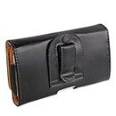 DFV mobile - Case Belt Clip Synthetic Leather Horizontal Smooth Compatible with Nokia Lumia 1520 (Nokia Beastie) - Black