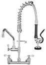 APLWY 25" Height Commercial Faucet Wall Mount with Sprayer 8" Adjustable Center 12" Swing Spout, Wall Mount Kitchen Sink Faucet with Pull Down Pre-Rinse Sprayer for 1/2 Compartment Sink