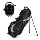 9" Golf Stand Bag Club 8 Way Divider Carry Organizer Pockets Storage Black New