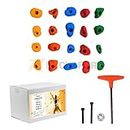 Rocksport Climbing Holds Set of 20 with Installation Kit & Super Grip for Indoor and Outdoor Rock Climbing Wall