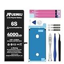 RUEMIU Replacement Battery for iPhone 6S, 4000mah 2024 New Upgraded High Capacity for iPhone 6S Battery Models A1633 A1688 A1700 with Complete Professional Repair Tool Kit
