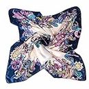 PALAY® Scarfs for Women Stylish Vintage Floral Satin Scarf Women Scarf Polyester Silk-Feel Classic Square Scarf Head Wraps, Gifts for Women 27x27inch