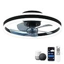 CHANFOK Smart Ceiling Fans with Lights Compatible with Alexa and Google Assistant 20", Low Profile Ceiling Fan with Lights Remote,APP Control,6 Speed Reversible Blades for Bedroom/Living Room