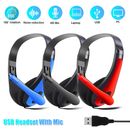 USB Wired Gaming Headset with Microphones For PC Computer Gaming Game Headphones