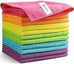 Orighty Microfiber Cleaning Cloths, Pack of 12, Highly Absorbent Cleaning Supplies, Lint Free Cloths for Multiple-use, Powerful Dust Removal Cleaning Rags for House, Kitchen, Car Care(12x12 inch)