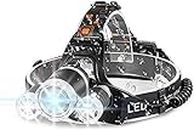 AUERVO Rechargeable LED Headlamp, 10000 Lumens Bright Headlight, Portable Waterproof Flashlight Kit with Rechargeable Batteries for Night Hunting Fishing Camping