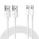 2 Pack Apple MFi Certified iPhone Charger Cable 1m, Apple Lightning to USB Cable Cord 1 metres Fast Charging Apple Phone Long Cables for iPhone13/12/12 mini/ 11/11Pro/Max/X/XS/XR/XS Max/8/7/6/iPad