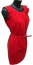 Warehouse Red Sleeveless Belted Dress Size 6 UK VGC #D8