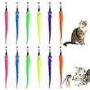 Cat wand toy replace accessaries, 6 color wand replace with bell cat worm toy, adecuado para entretener a los gatos con suministros para mascotas (12 piezas)